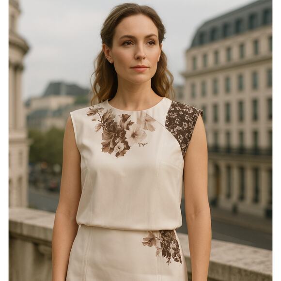 Louis Vuitton 100% Silk Sleeveless Floral Blouse Top FR 36 (US 4) Made in France - Picture 1 of 11